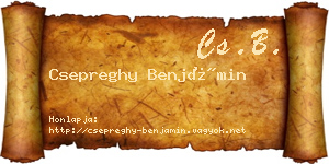Csepreghy Benjámin névjegykártya