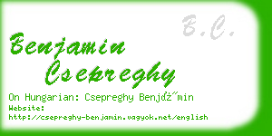 benjamin csepreghy business card